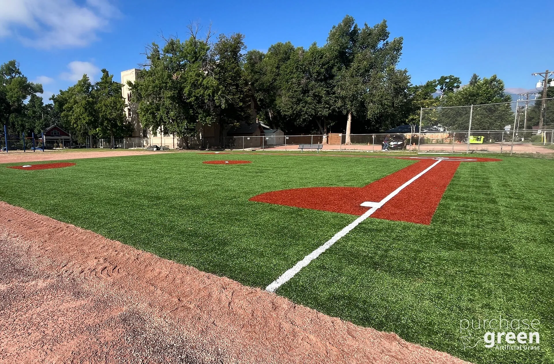 Playscape Premier 75 artificial turf installed in a yard, manufacturer photo 1
