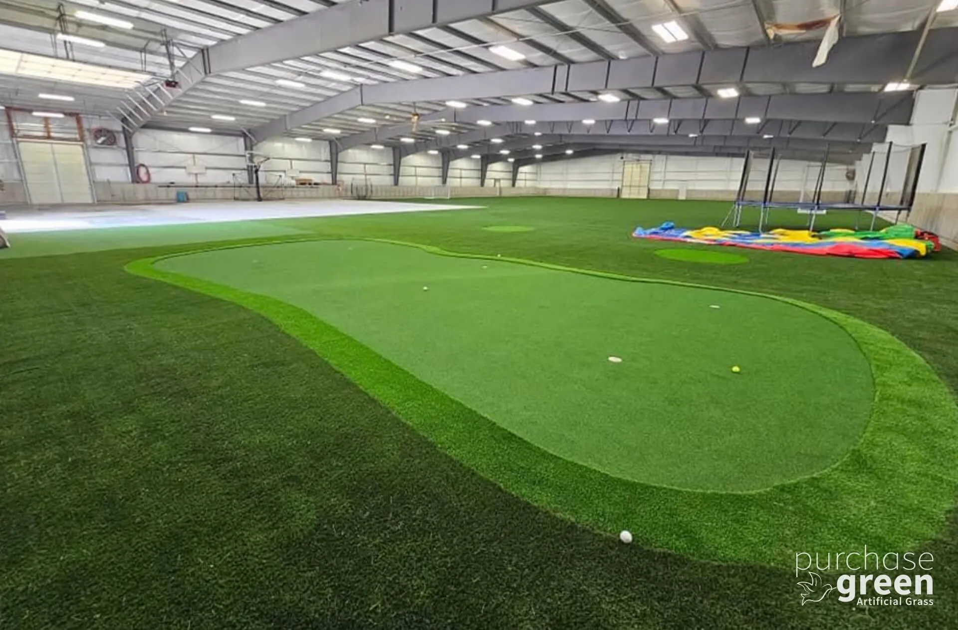 Ultra Play Olive artificial turf installed in a yard, manufacturer photo 3
