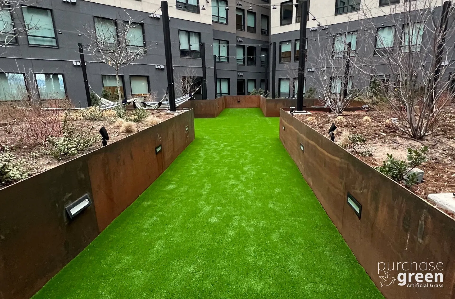 Ultra Play artificial turf installed in a yard, manufacturer photo 4