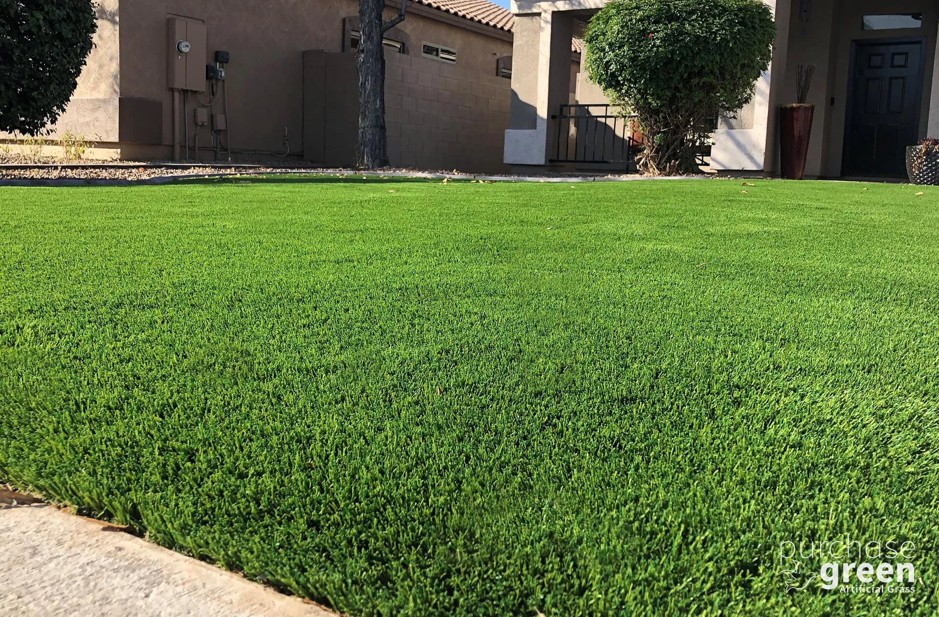 Arizona Platinum Spring artificial turf installed in a yard, manufacturer photo 4