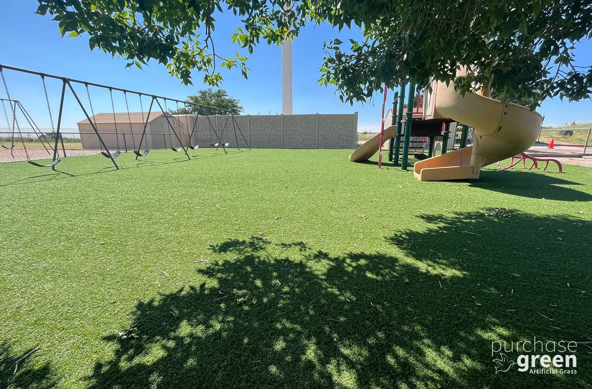 Playscape Premier 75 artificial turf installed in a yard, manufacturer photo 5